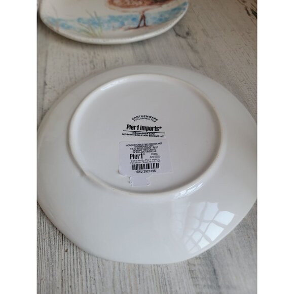 Pier 1‎ plate sandpiper bird set home decor 8" salad - Picture 5 of 5